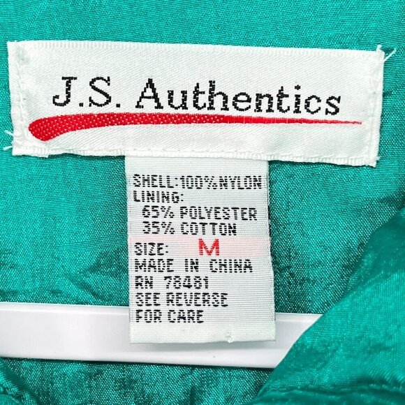 J.S Authentics Windbreaker Zip Up Jacket  Sizie Medium Vintage Y2K - Picture 4 of 5